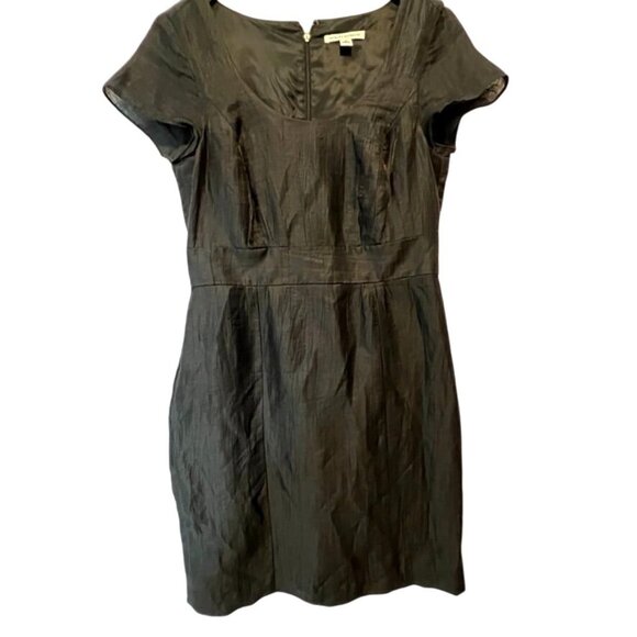 Banana Republic Black Short Sleeve Linen Blend Dress Size 10 - Picture 1 of 11
